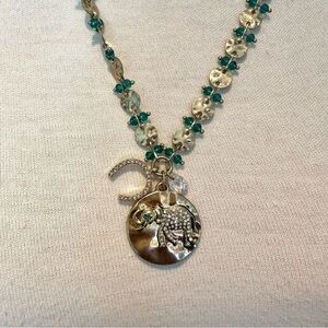 LONNA & LILLY Gemstone Necklace with Horseshoe and Elephant Pendant